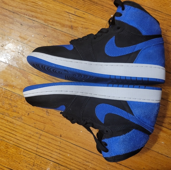 Jordan Big Kid's Air 1 Retro High OG Black/Royal Blue-White Size 6.5Y FD1437-042 - Picture 6 of 16